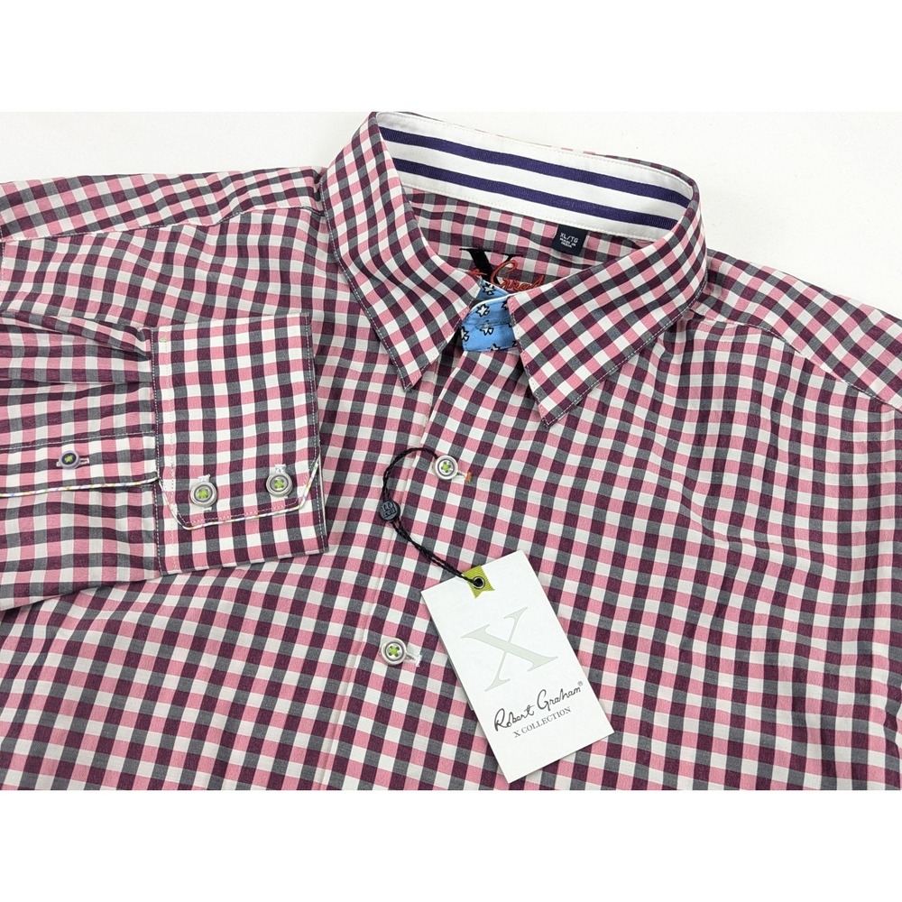 Robert Graham X Collection Mens XL Gingham Check Long Sleeve Button Up Shirt